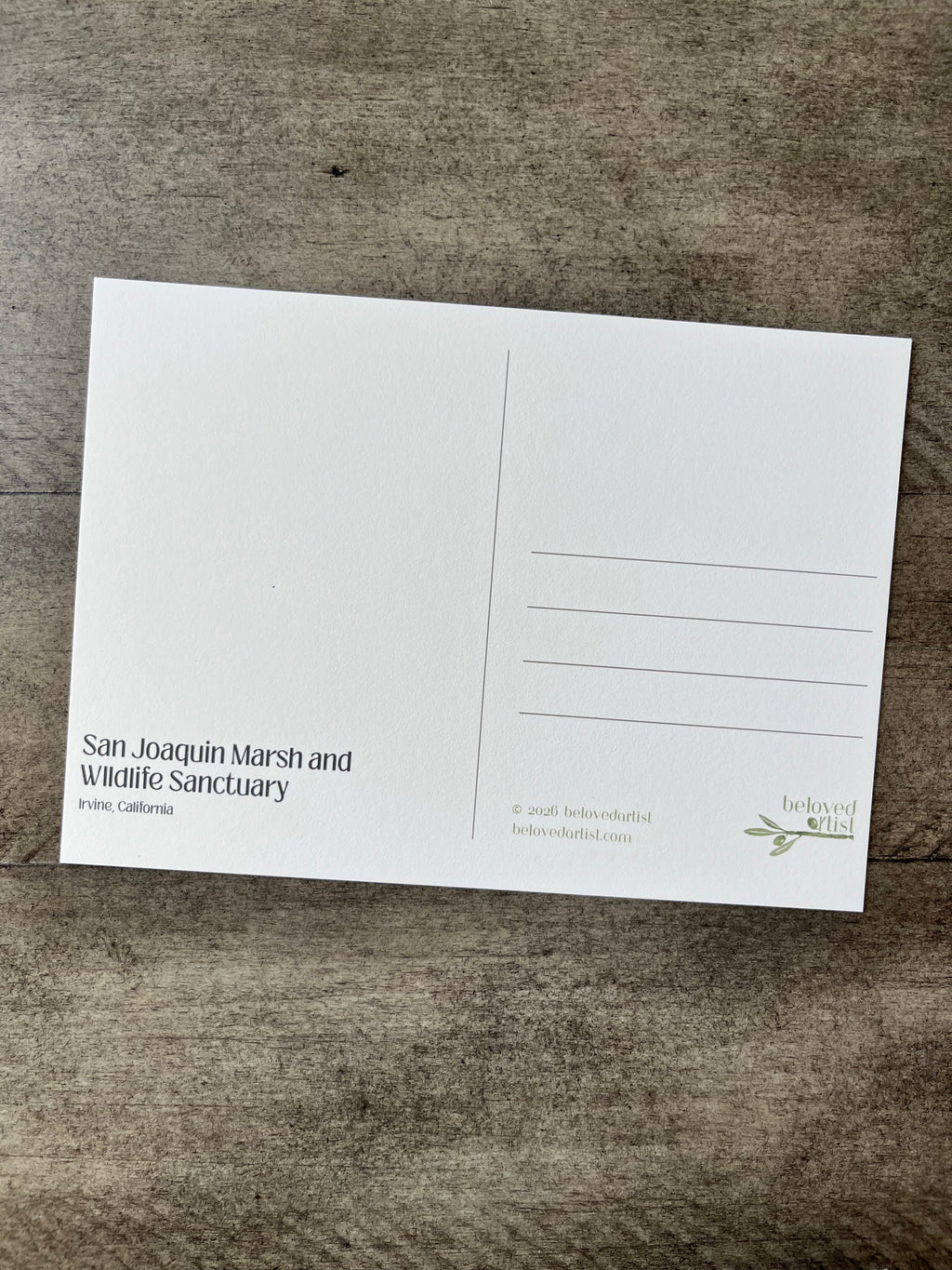 San Joaquin Marsh and Wildlife Sanctuary | Postcard